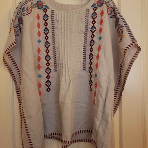 johnny was jw • 100% linen embroidered tunic top